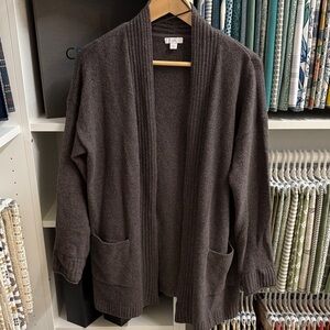 J. Jill Chocolate Open Front Cardigan